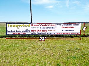 Banner with business names and numbers for standard sponsors